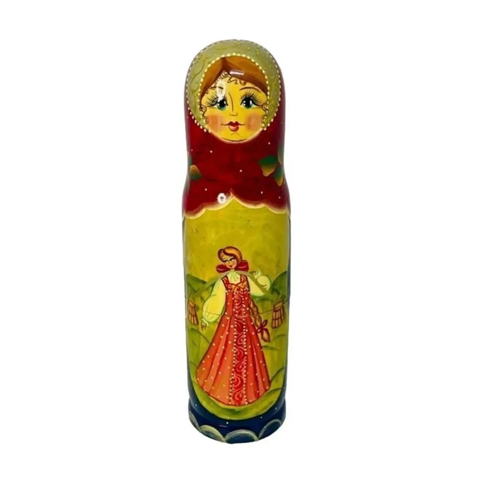 Russian Nesting Doll Matryoshka Hand Painted 12.5" (1 Doll) Wine Bottle Case